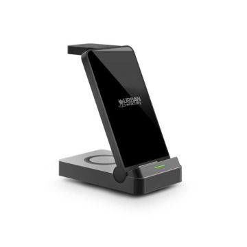 Chargeur 3 en 1 - URBAN FACTORY - Powee Pro - 22,5 W - Noir - Fonction stand