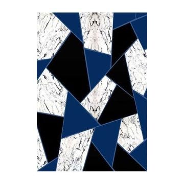 Tapis DJAM Noir/Bleu, Dimension: 120x180
