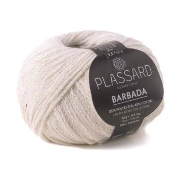 Fil crochet et tricot - PLASSARD - Barbada - Blanc Optique 01 - Coton et Polyester - Aiguille 3,5