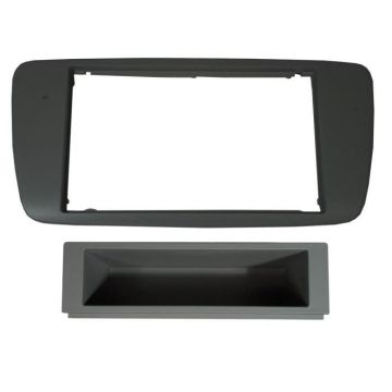 Adaptateur de façade d'autoradio simple DIN gris argent Seat Ibiza 2008 >