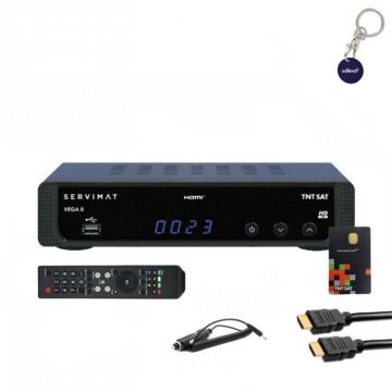 Pack SERVIMAT Récepteur satellite Full HD + Carte TNTSAT V6 + Câble HDMI + Câble 12V