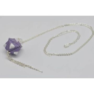 Collier sautoir papier Origami Boule Violet - The cocotte