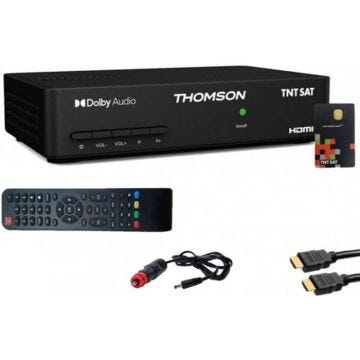 Récepteur TV Satellite Full HD THOMSON THS806 - Enregistrement - EPG - Alimentation 12V - Noir