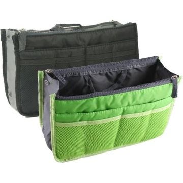 NOVAGO Lot de 2 Organiseurs Pochette Sac de Rangement intérieur pour Sac à Main ou Sac de Voyage (Vert+Noir, 2 Sacs)