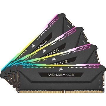 CORSAIR Mémoire PC DDR4 - VENGEANCE RGB PRO SL - 128Go (4x32Go) - 3200Mhz - CAS 16 (CMH128GX4M4E3200C16)