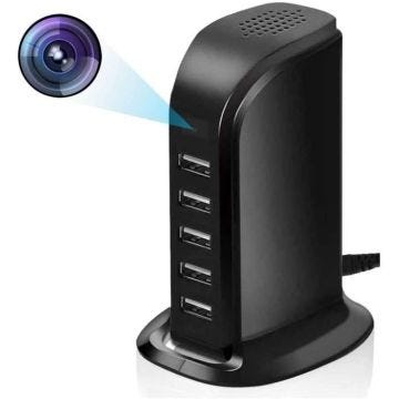 Multiprise USB Caméra Espion Grand Angle 120° Vidéosurveillance Full HD Wi-fi + SD 64Go YONIS