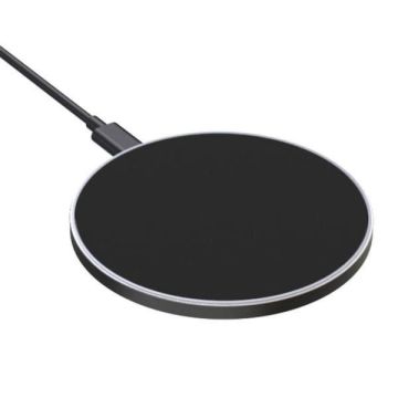 Chargeur mural sans fil AKASHI ALTCWIRL15W de couleur noire avec une charge rapide de 15 W, sans câbles, il vous suffit de prendre