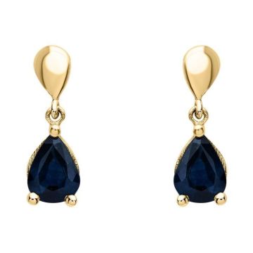 Boucles d'oreilles femme - BRILLAXIS - Boucles d'oreilles Brillaxis saphir pendants - Couleur de la matière:Jaune