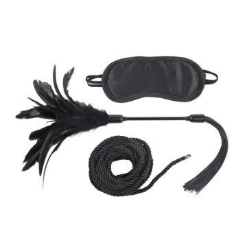 Ensemble de Lien et Chatouilles - Sportsheets - Sex & Mischief - Noir - Adulte - Sensations Nouvelles