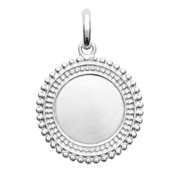 Tous les pendentifs et médailles femme - BRILLAXIS - Pendentif Brillaxis médaille ronde argent stylisée - Couleur de la