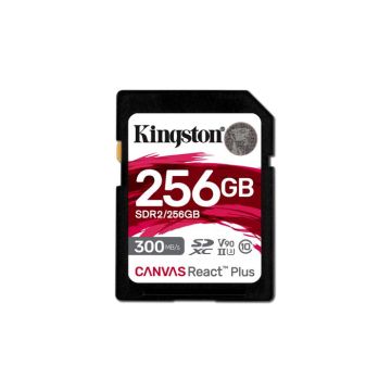 Kingston Memory card SD 256GB Canvas React Plus 300/260 UHS-II U3 - 0740617301977