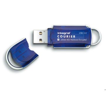 Clé USB INTEGRAL EUROPE COURIER FIPS 197 ENCRYPTED 8 Go USB 3.0 - Bleu
