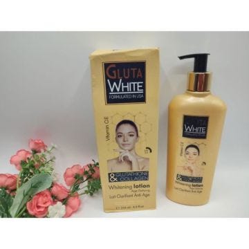 Lait gluta white a base de glutathion et collagène, éclaircir et régénère l'élasticité de la peau, 250ml