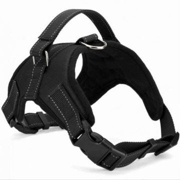 Harnais Chien Grand - Taille Xl - Coloris Noir - Réglable, Rembourré Et Doux Avec Poignée - Top Qualite !