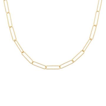 Collier - Brillaxis - Collier Brillaxis maille cheval fantaisie plaqué or - Couleur de la matière:Jaune Taille/Longueur:45 cm