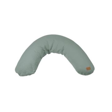 BEABA, Coussin de grossesse et d'allaitement Big Flopsy™, Fleur de coton®, Vert sauge, 170 cm