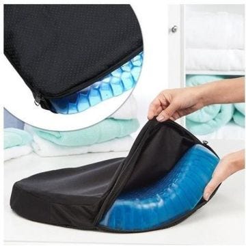 Coussin gel anti-escarres transparent 37x30x4cm assise prolongés