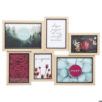 Pêle-mêle - Atmosphera - Kyle - 6 photos - Beige - MDF et verre - Intérieur
