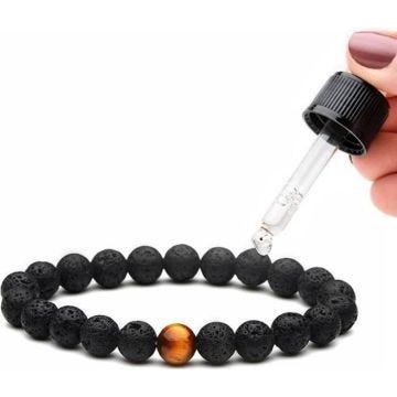 SHOP-STORY - Bracelet Diffuseur d'Huiles Essentielles en Pierre de Lave et Oeil de Tigre Bénéficier des Bienfaits de l'Aromathérapie