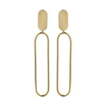 Boucles d'oreilles femme - BRILLAXIS - Boucles d'oreilles Brillaxis anneaux ovales or - Couleur de la matière:Jaune