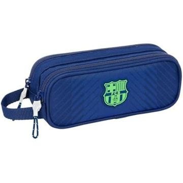 Trousse Double - SAFTA - F.C. Barcelona - Bleu Marine - Confortable - Pour Enfants Scolaires