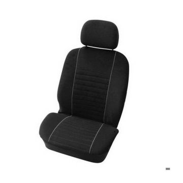 Couvre-sieges - Universel - Velours - Noir/Gris - 4 pièces - Compatible airbag