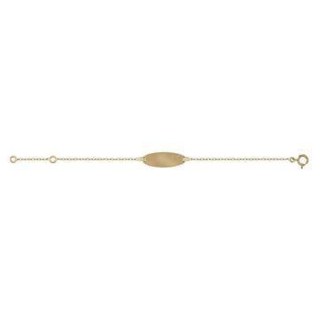 Identité enfant - Brillaxis - Bracelet identité bébé or jaune motif feuillage - Couleur de la matière:Jaune Taille/Longueur:14 cm