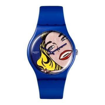Swatch orologio Girl di Roy Lichtenstein Special Edition Moma Originals New Gent 41mm SUOZ352