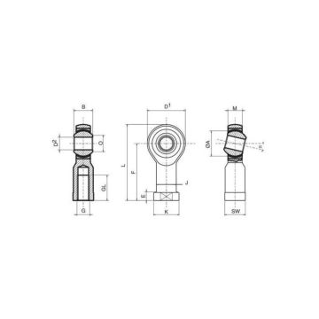 Rotule Renforce SE Femelle Pas a Droite 10mm / 1.5mm