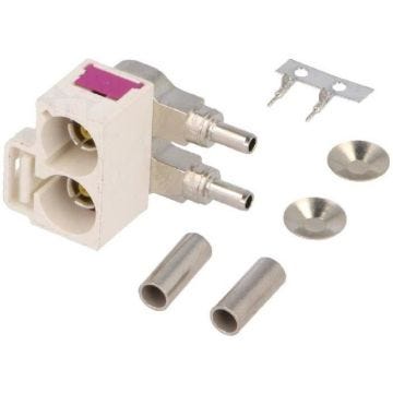 Adaptateur antenne - Fakra - Angulaire Double Blanc