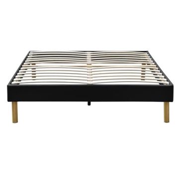 gregory - Solide et Confortable Sommier Tapissier noir Pieds en 20 cm pour matelas en 180x200 - 2 x 13 Lattes