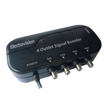 Amplificateur d'Antenne 4 Sorties avec BYPASS NUMÉRIQUE et connecteurs type F