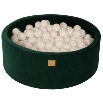 MeowBaby® Vert foncé Piscine à Balles Ronde 90x30cm, balles: Blanc