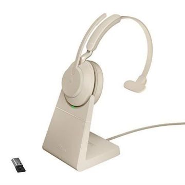 Jabra Evolve2 65 - USB-A MS Teams Mono avec support de charge - Beige