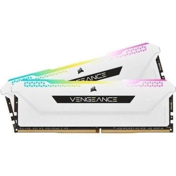 Mémoire RAM - CORSAIR - Vengeance RGB Pro DDR4 - 16GB 2x8GB DIMM - 3600 MHz - 1.35V - Blanc (CMH16GX4M2D3600C)