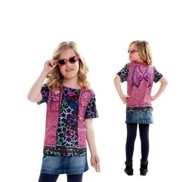 Viving Costumes Viving Costumes 231099 - COMMUTATEUR KVM - 231099 Rockstar Girl à Manches Courtes T-Shirt Taille Unique (2 4 Ans)