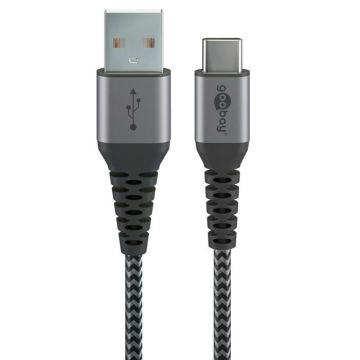 Câble USB 2.0 Type C - A MM Goobay - gris - 1 m