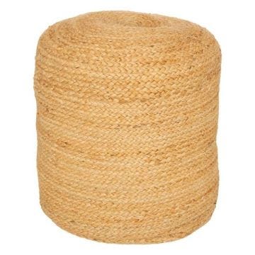 Pouf "Jilian" - jute et coton - Beige - Atmosphera createur d'interieur