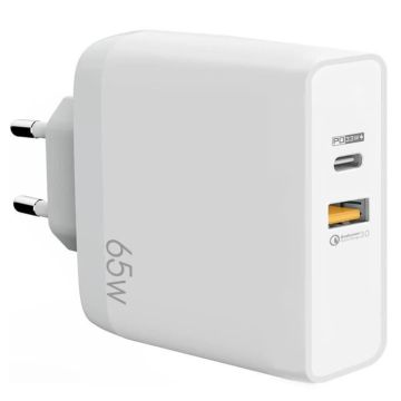 Chargeur Secteur USB 65W Double-Port PD 33W + QC 3.0 pour OPPO A72 A73 5G A74 5G A92 A94 5G