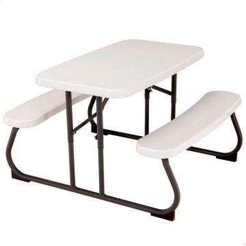 Table de Pique Nique - LIFETIME - Almond - 82,5 x 90 cm - Résistante aux Intempéries - Pour Enfants