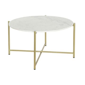 table basse 81 x 81 x 44 cm marbre fer - Couleur:DOR