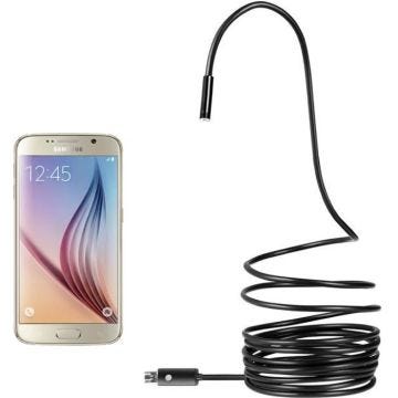 Endoscope, Caméra d'inspection étanche, 5m, camera HD, 6 LED, USB et Micro-USB, Compatible Android et Windows