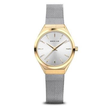 Bracelet acier femme - BERING - Montre femme Bering maille milanaise collection Ultra Slim - Couleur de la matière:Blanc
