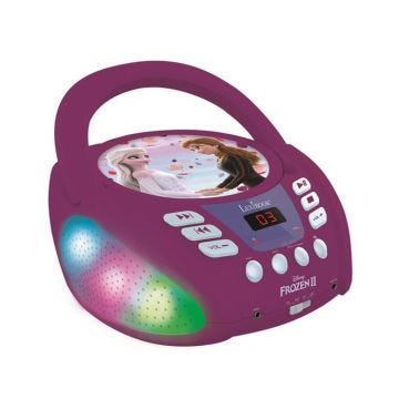 Lecteur CD Bluetooth La Reine des Neiges avec Effets Lumineux - LEXIBOOK - Transportable - Karaoké - Bleu