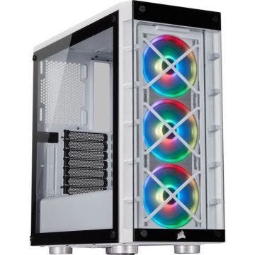 CORSAIR Boîtier connecté iCUE 465X RGB - ATX Moyen-Tour - RGB - Blanc (CC-9011189-WW)