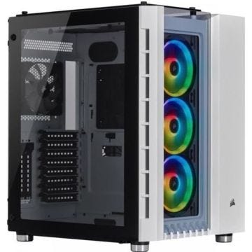 CORSAIR Boitier PC Crystal 680X - Cube Tour - Blanc - Fenêtre en verre trempé (CC-9011169-WW)
