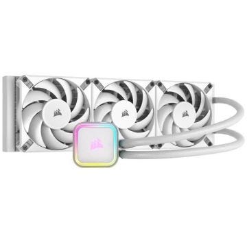 CORSAIR - iCUE H150i RGB ELITE - Refroidisseur liquide pour processeur - 3 Ventilateurs 120mm AF ELITE PWM - Blanc - (CW-9060079-WW)