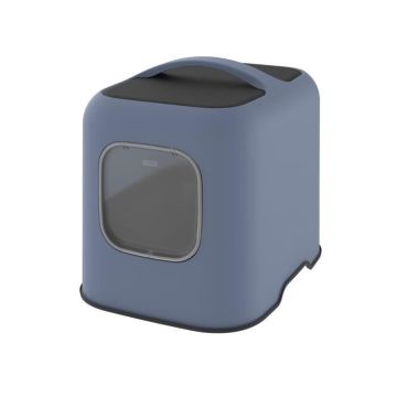 ROTHO - Maison toilette pour chat 57 x 39 x 40 cm - Bac à litière - Bleu Horizon