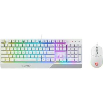 Clavier + Souris - AZERTY - MSI - Vigor GK30 Combo White FR - Rétroéclairé - Blanc