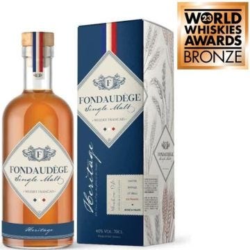 Fondaudège - Héritage - Single Malt - Whisky français - 40.0% Vol. - 70 cl sous étui